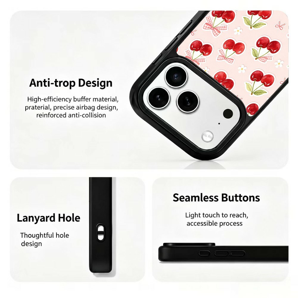  iPhone 18 Pro / 17 Pro Skal MagSafe UV-Mönster Körsbär