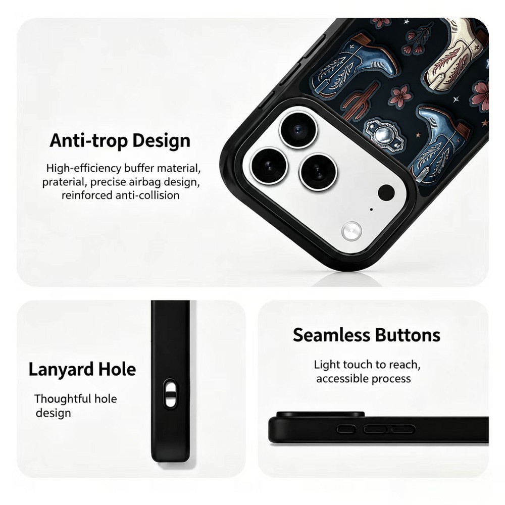  iPhone 18 Pro / 17 Pro Skal MagSafe UV-Mönster Cowboy