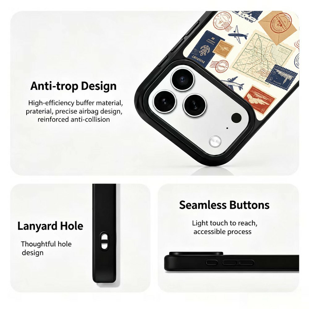  iPhone 18 Pro / 17 Pro Skal MagSafe UV-Mönster Resa