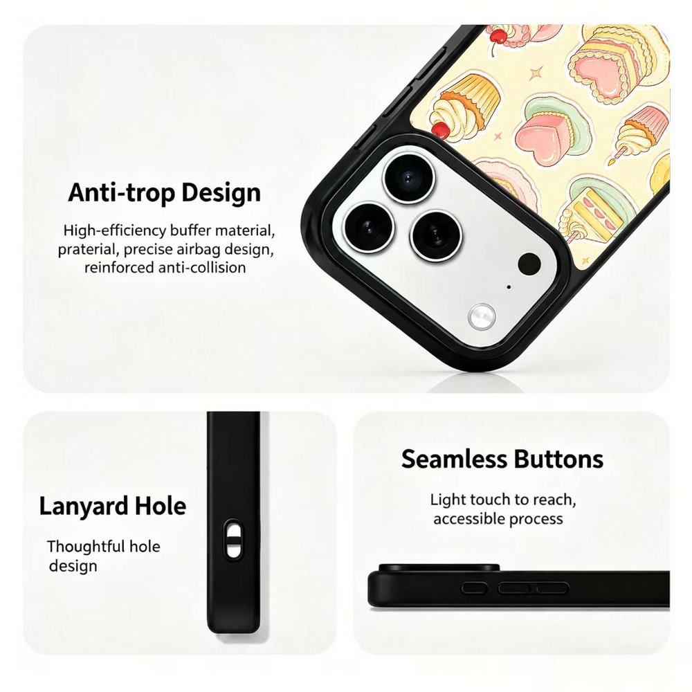  iPhone 18 Pro / 17 Pro Skal MagSafe UV-Mönster Tårtor
