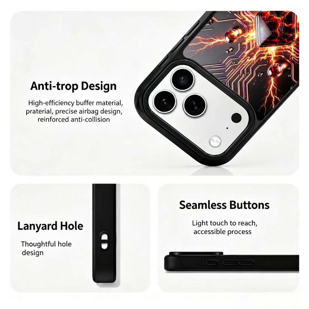  iPhone 18 Pro / 17 Pro Skal MagSafe UV-Mönster Svart