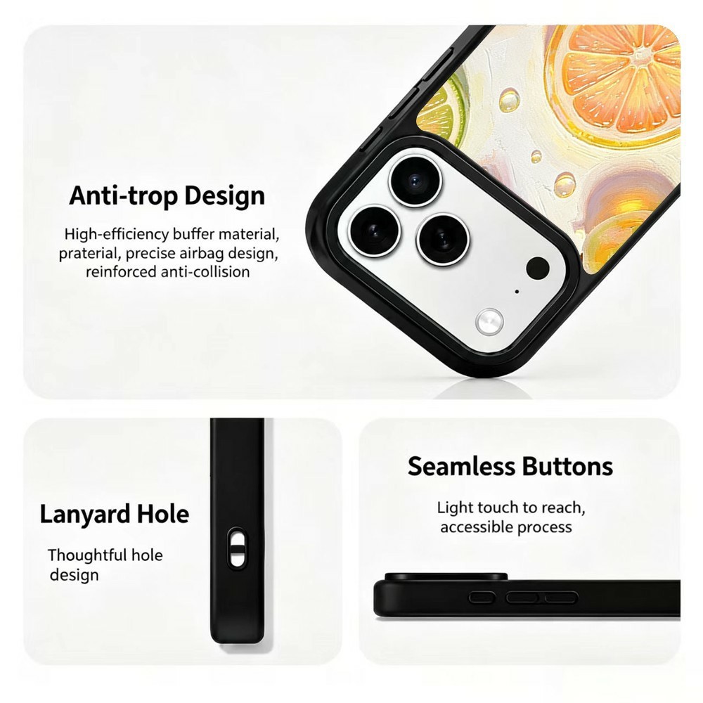 iPhone 18 Pro / 17 Pro Skal MagSafe UV-Mönster Apelsin