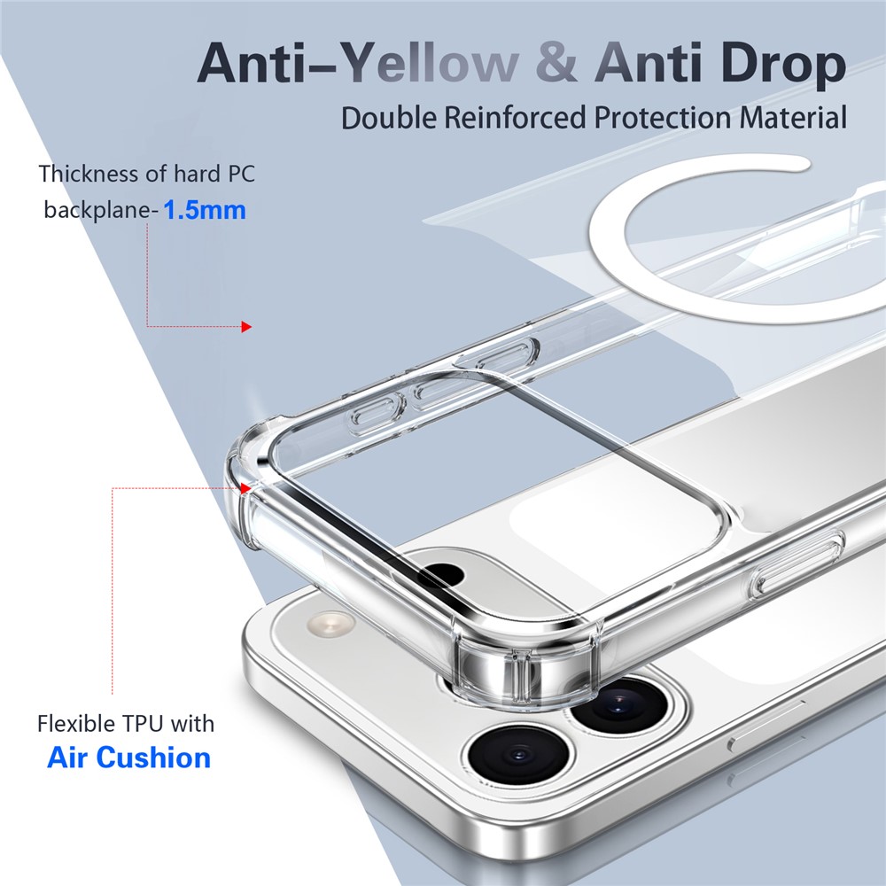  iPhone 18 Pro / 17 Pro Skal MagSafe Shookproof Transparent