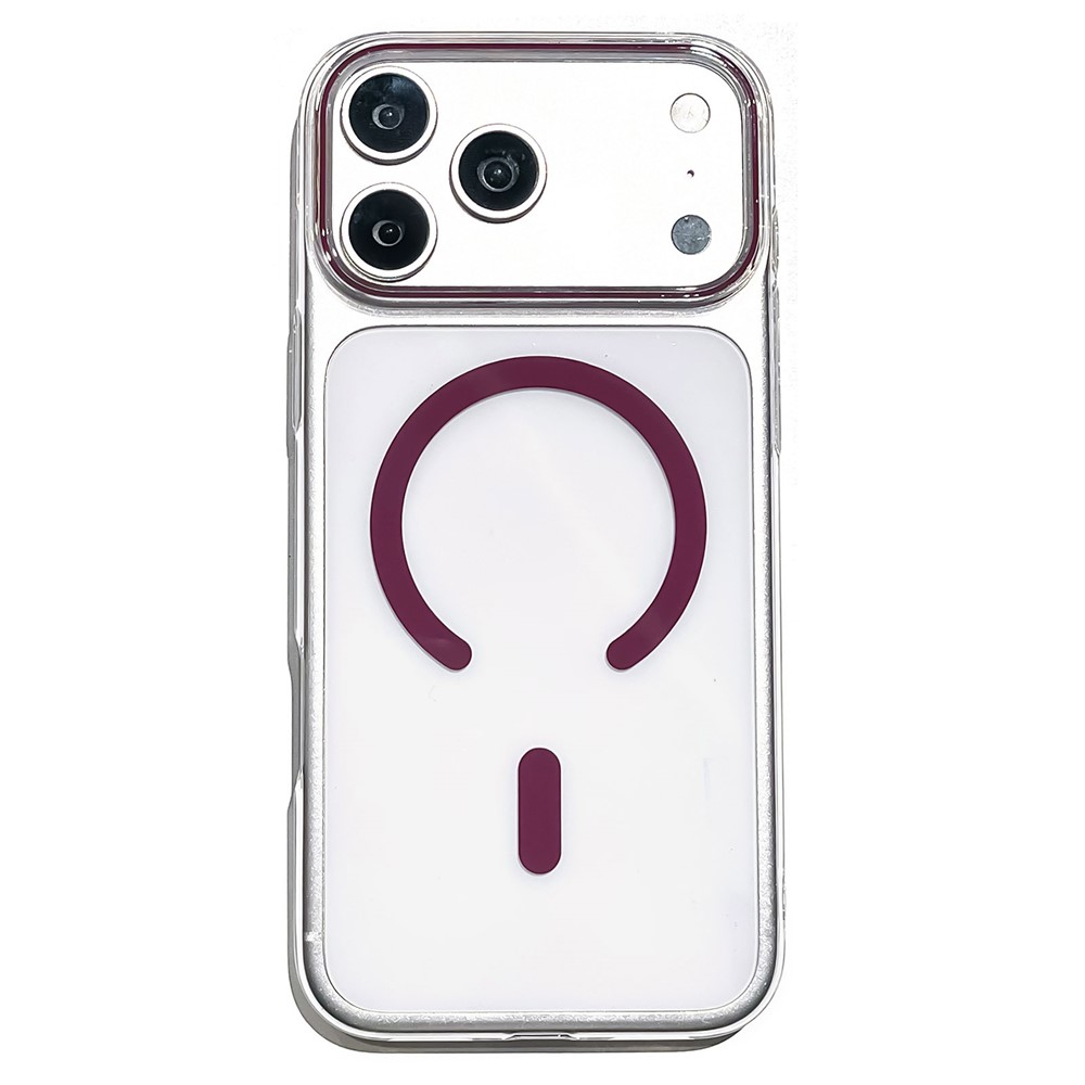  iPhone 18 Pro / 17 Pro Skal MagSafe Transparent/Vinröd