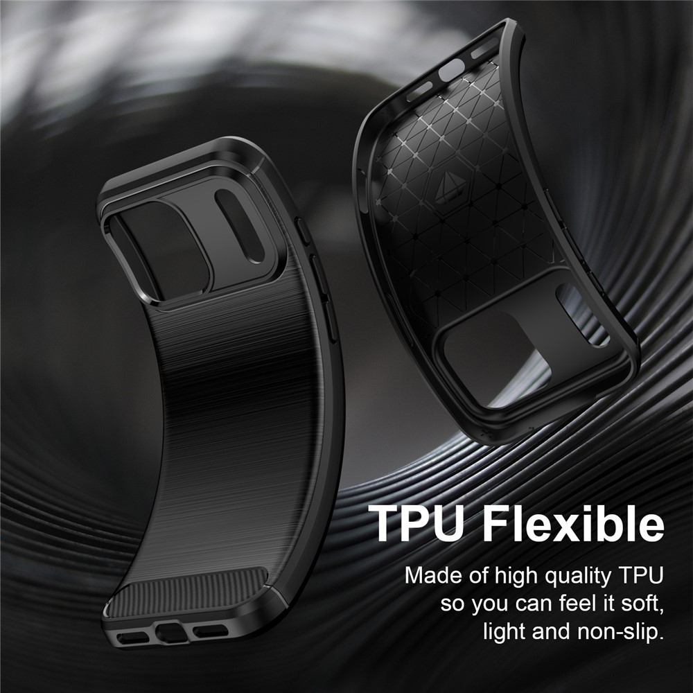  iPhone 18 Pro / 17 Pro Skal TPU Kolfiber Textur Svart