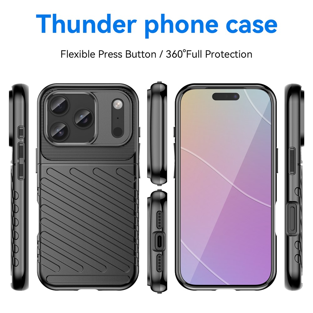  iPhone 18 Pro / 17 Pro Skal TPU Vävt Mönster Svart