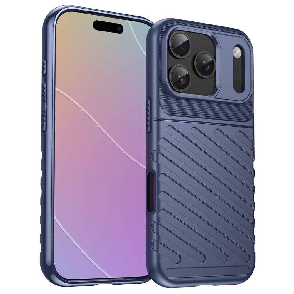  iPhone 18 Pro / 17 Pro Skal Skal TPU Vävt Mönster Blå