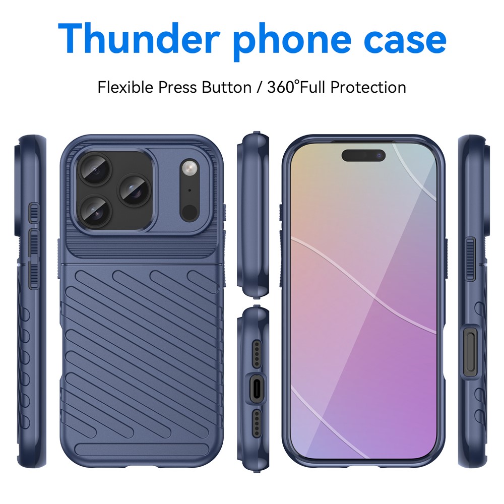  iPhone 18 Pro / 17 Pro Skal Skal TPU Vävt Mönster Blå