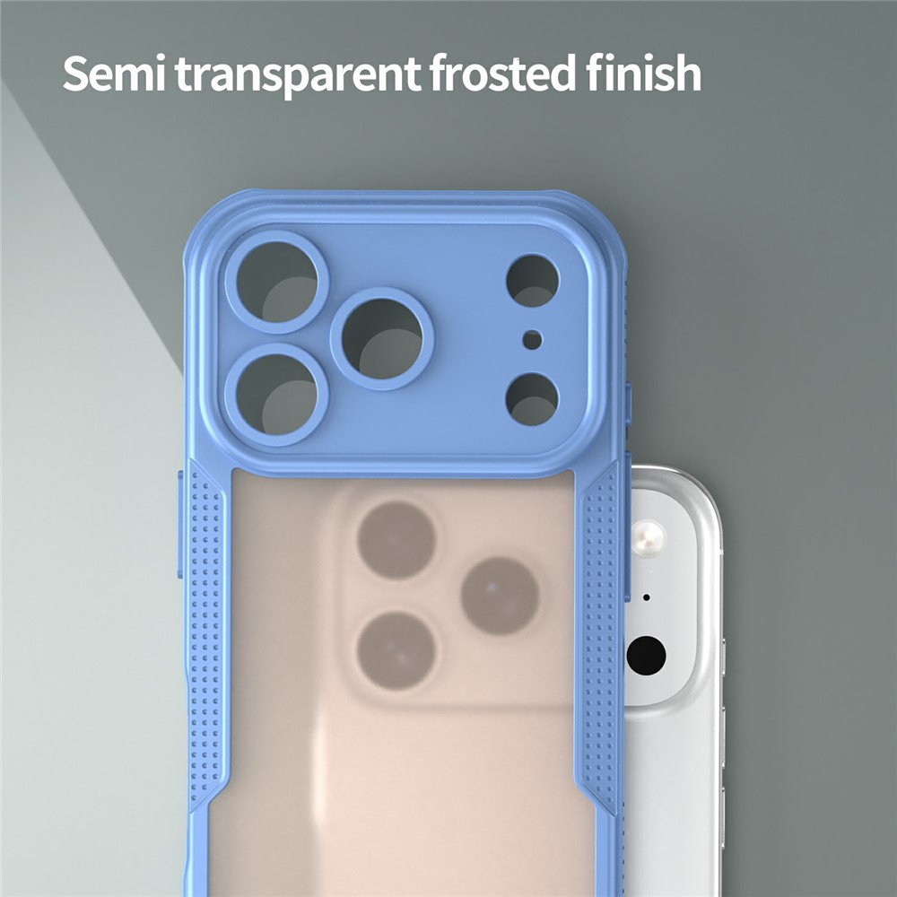  iPhone 18 Pro / 17 Pro Skal Hybrid Frostat Transparent Blå
