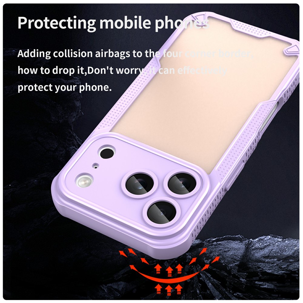  iPhone 18 Pro / 17 Pro Skal Hybrid Frostat Transparent Lila