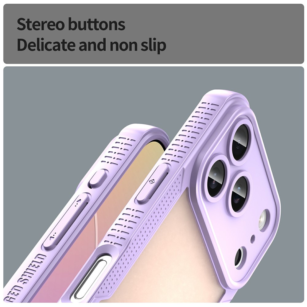  iPhone 18 Pro / 17 Pro Skal Hybrid Frostat Transparent Lila