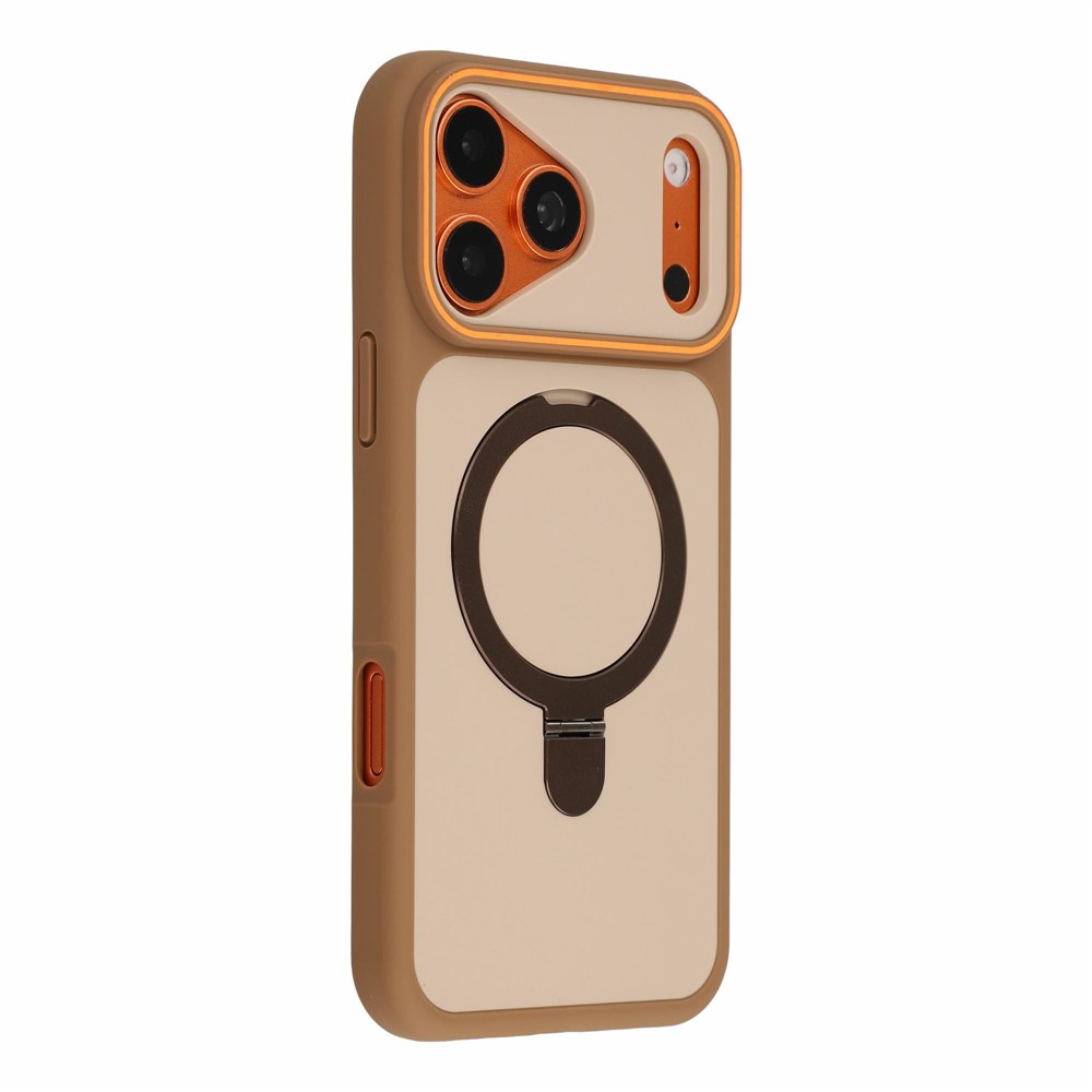  iPhone 18 Pro / 17 Pro Skal MagSafe Stativ 2-färg Hybrid Brun