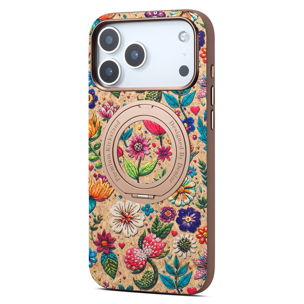 DENIOR DENIOR iPhone 18 Pro / 17 Pro Skal MagSafe Ringstativ Blommor