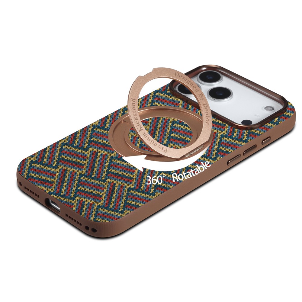DENIOR DENIOR iPhone 18 Pro / 17 Pro Skal MagSafe Ringstativ Rut Mönster