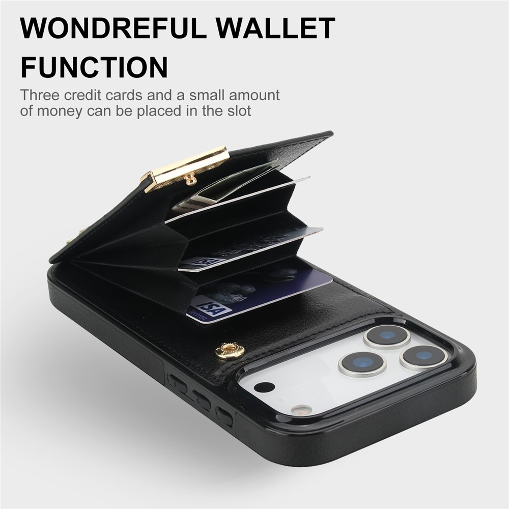  iPhone 18 Pro / 17 Pro Skal Med Kortfack Svart