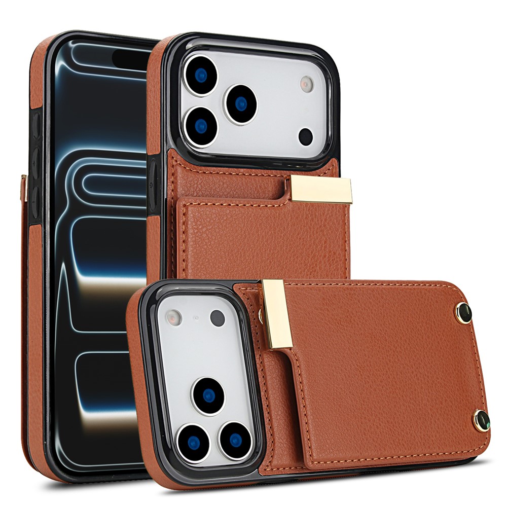  iPhone 18 Pro / 17 Pro Skal Med Kortfack Brun