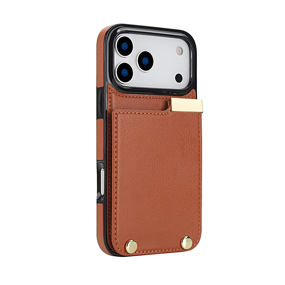  iPhone 18 Pro / 17 Pro Skal Med Kortfack Brun