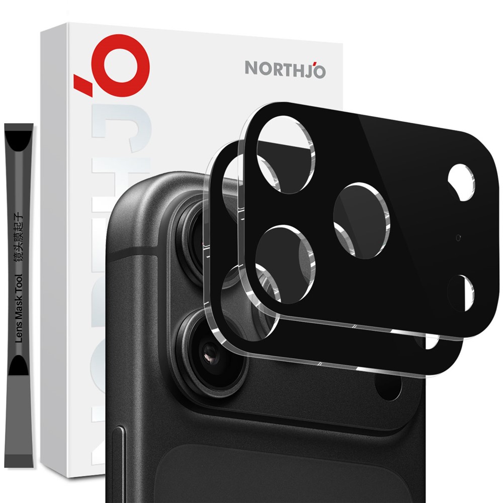 NORTHJO NORTHJO iPhone 18 Pro 2-PACK Linsskydd Svart
