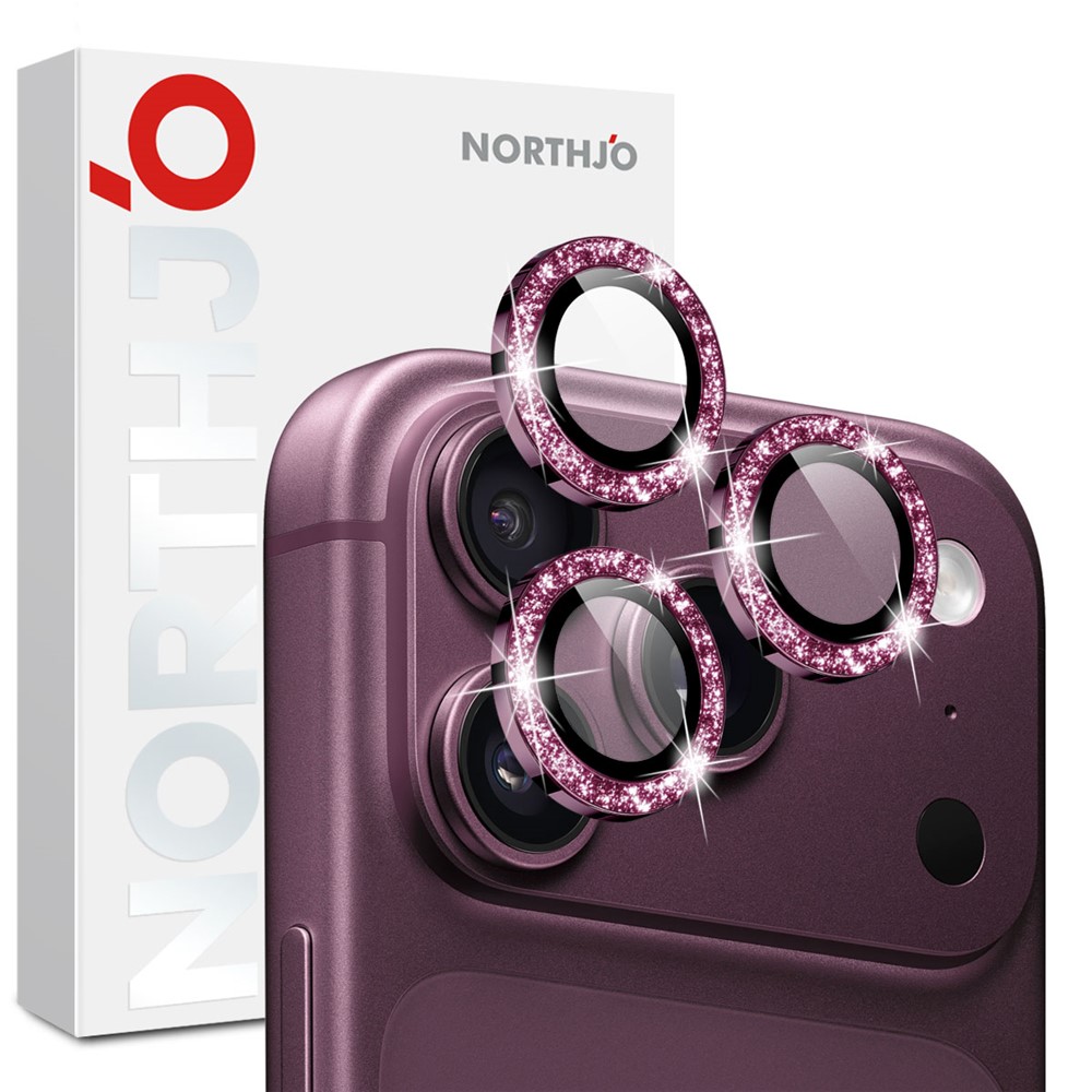 NORTHJO NORTHJO iPhone 18 Pro/18 Pro Max Linsskydd Glitter