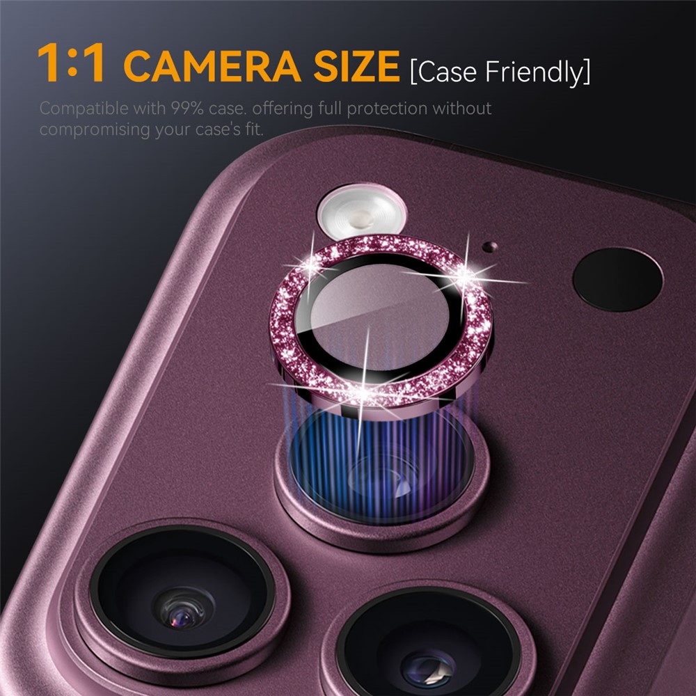NORTHJO NORTHJO iPhone 18 Pro/18 Pro Max Linsskydd Glitter