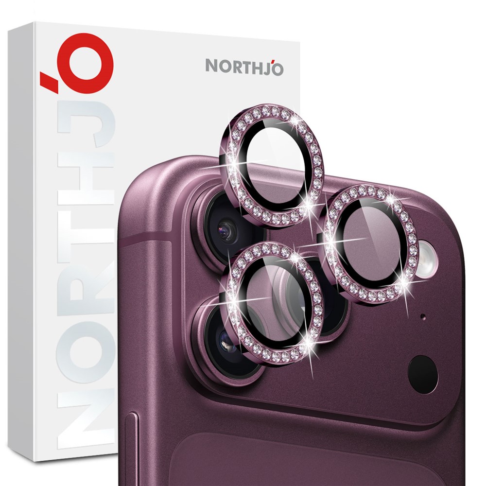 NORTHJO NORTHJO iPhone 18 Pro/18 Pro Max Linsskydd Strass Lila