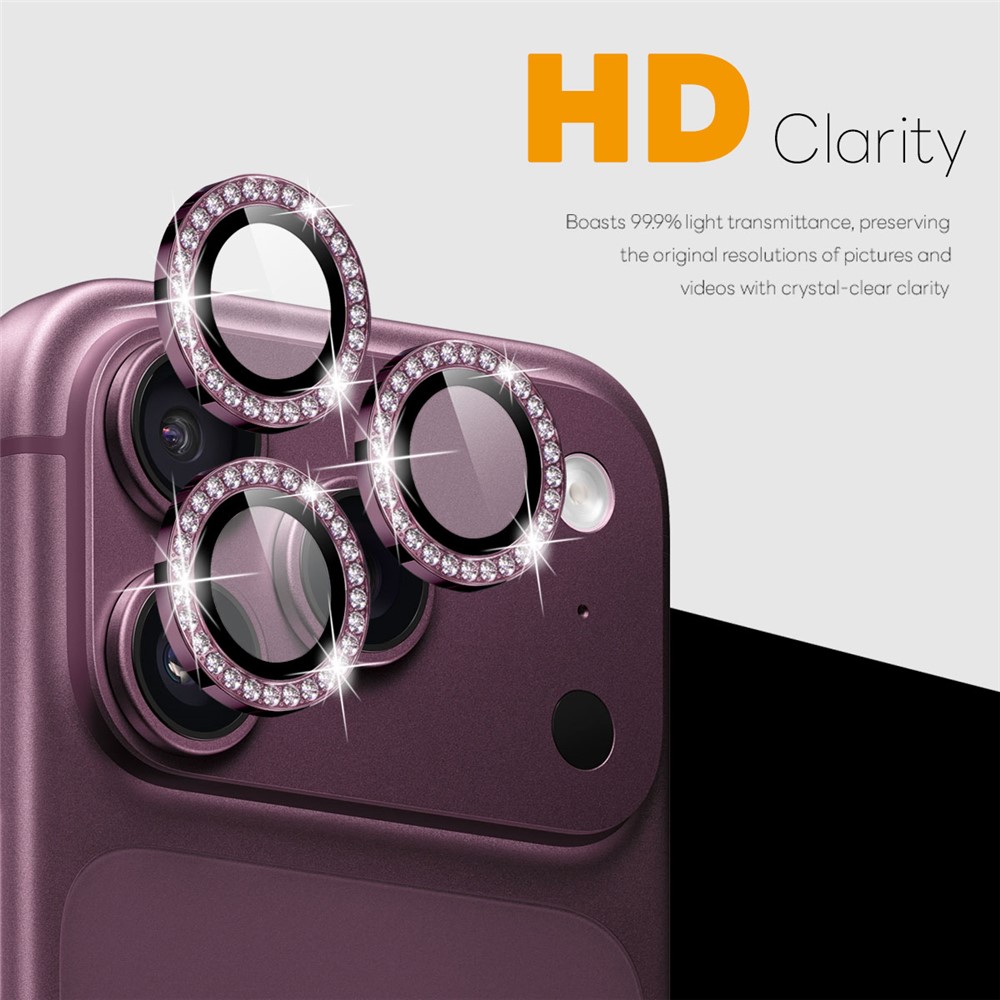 NORTHJO NORTHJO iPhone 18 Pro/18 Pro Max Linsskydd Strass Lila