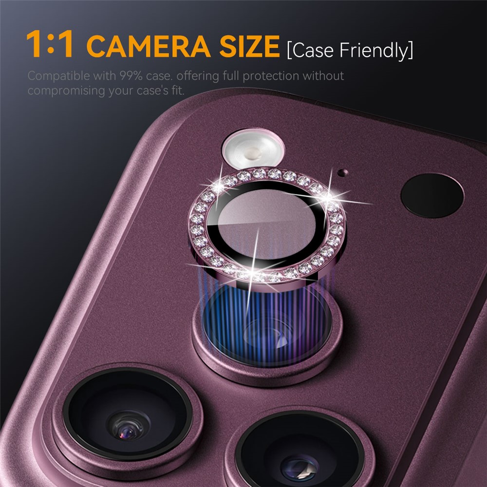NORTHJO NORTHJO iPhone 18 Pro/18 Pro Max Linsskydd Strass Lila