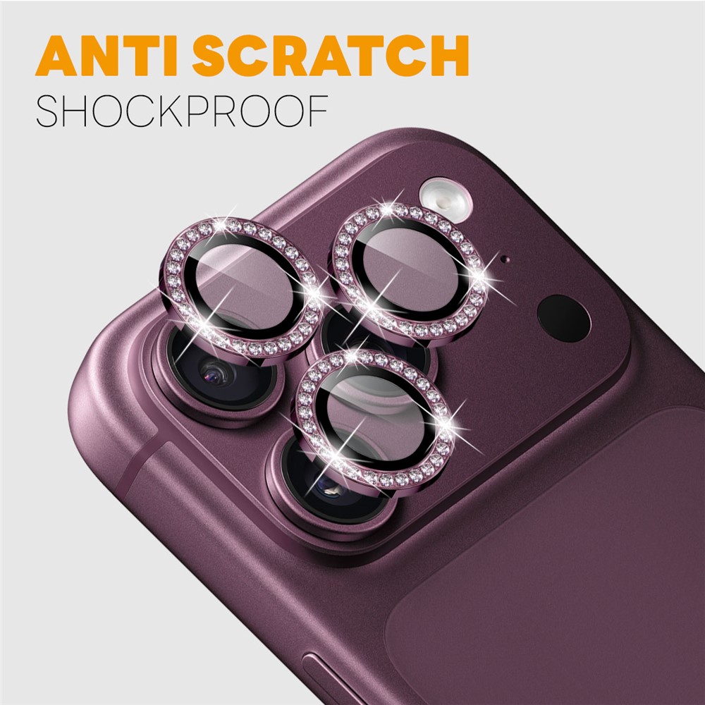 NORTHJO NORTHJO iPhone 18 Pro/18 Pro Max Linsskydd Strass Lila
