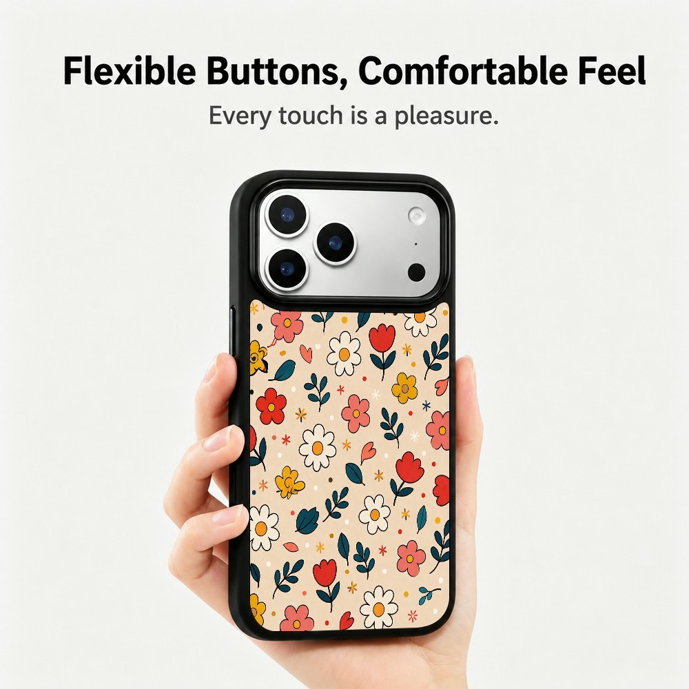  iPhone 18 Pro Max/17 Pro Max Skal MagSafe UV-Mönster Blommor