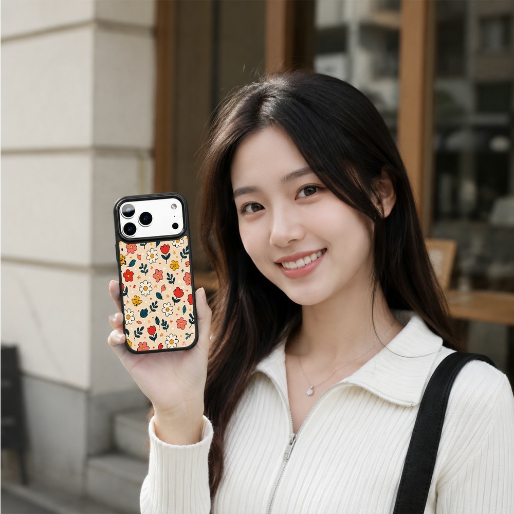  iPhone 18 Pro Max/17 Pro Max Skal MagSafe UV-Mönster Blommor