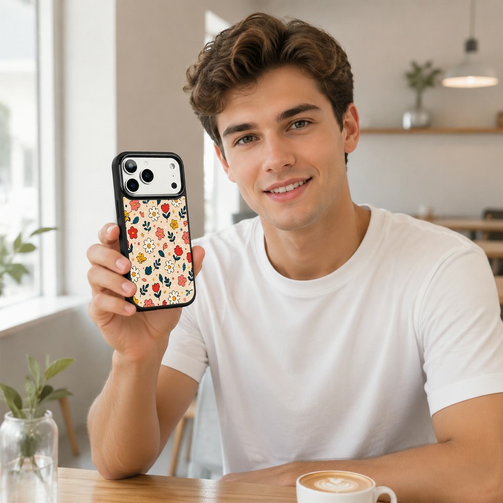  iPhone 18 Pro Max/17 Pro Max Skal MagSafe UV-Mönster Blommor