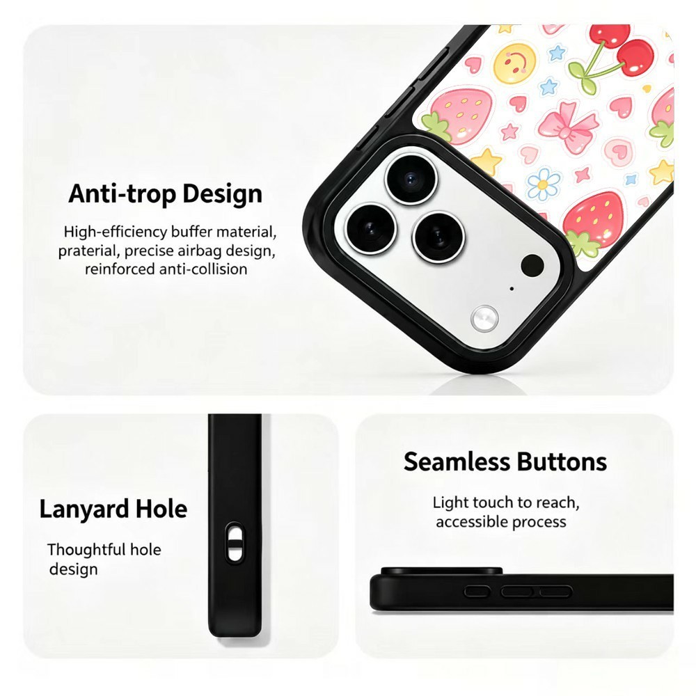  iPhone 18 Pro Max/17 Pro Max Skal MagSafe UV-Mönster Körsbär