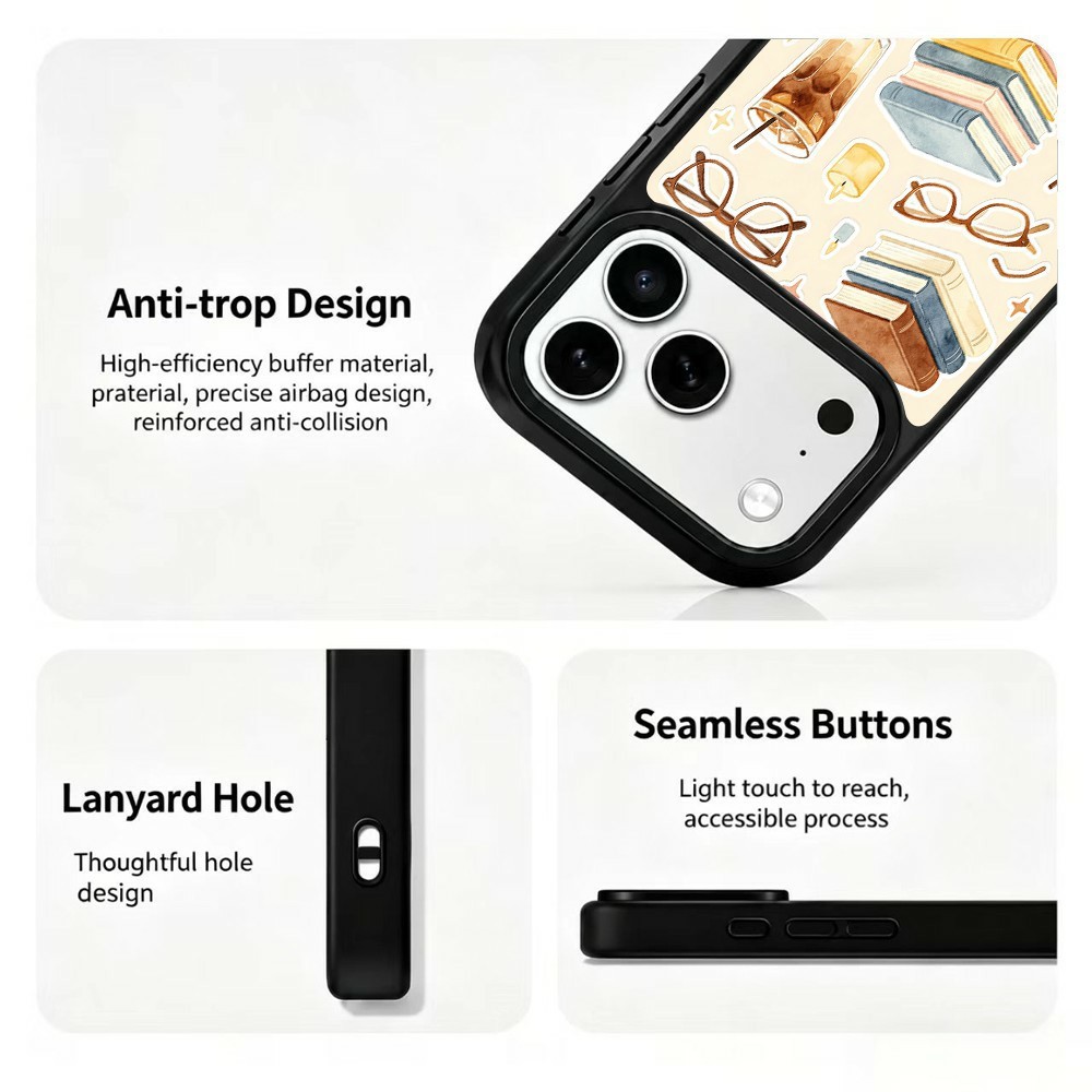 iPhone 18 Pro Max/17 Pro Max Skal MagSafe UV-Mönster Böcker
