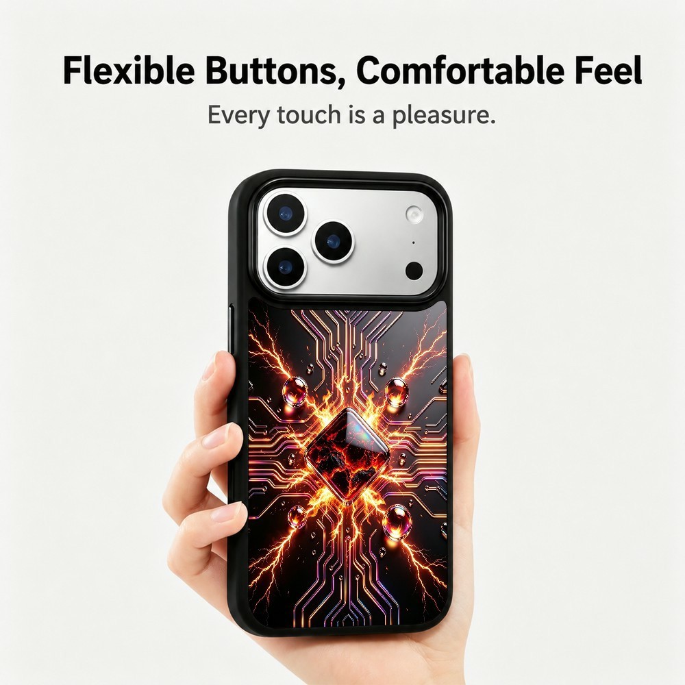  iPhone 18 Pro Max/17 Pro Max Skal MagSafe UV-Mönster Svart