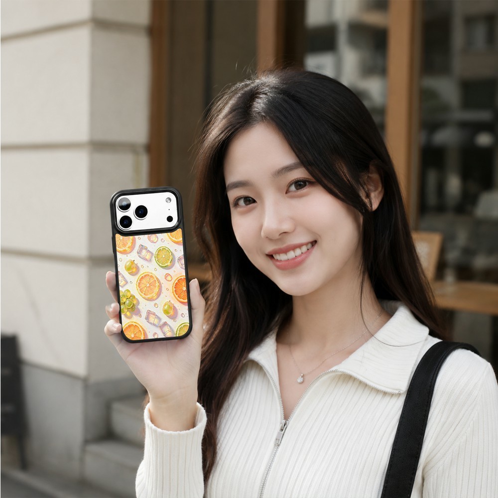  iPhone 18 Pro Max/17 Pro Max Skal MagSafe UV-Mönster Apelsin