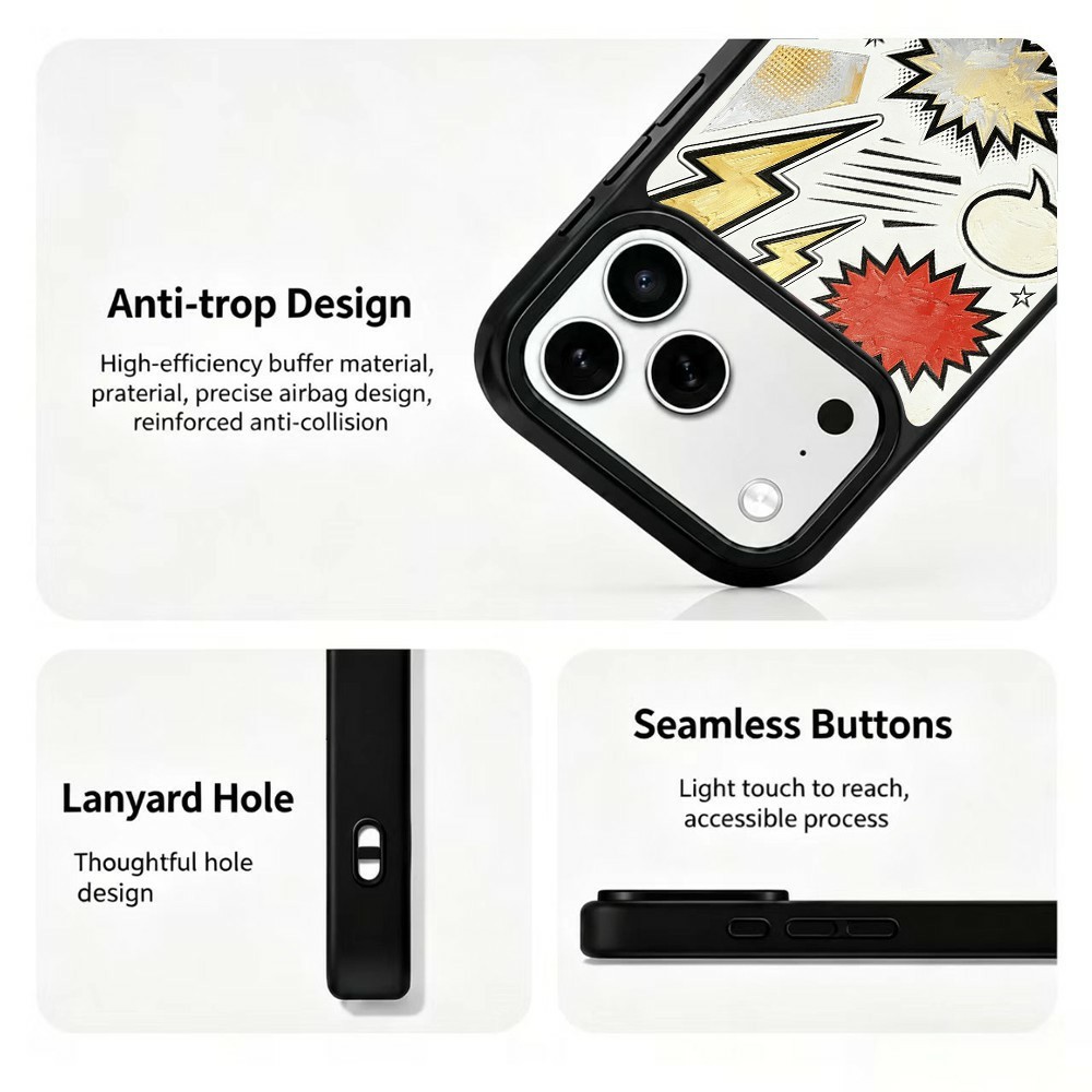  iPhone 18 Pro Max/17 Pro Max Skal MagSafe UV-Mönster Blixtar