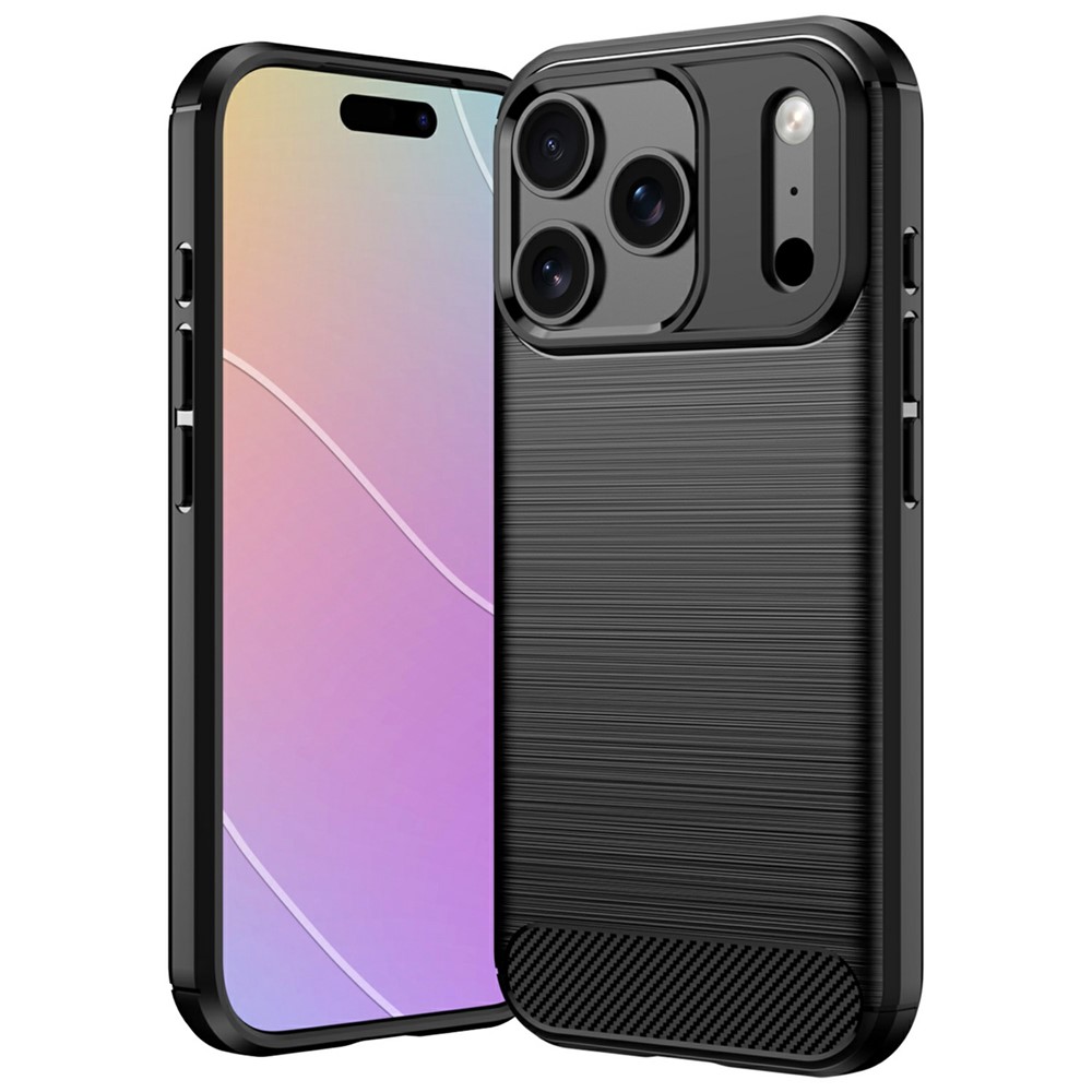  iPhone 18 Pro Max/17 Pro Max Skal Kolfiber Textur Svart