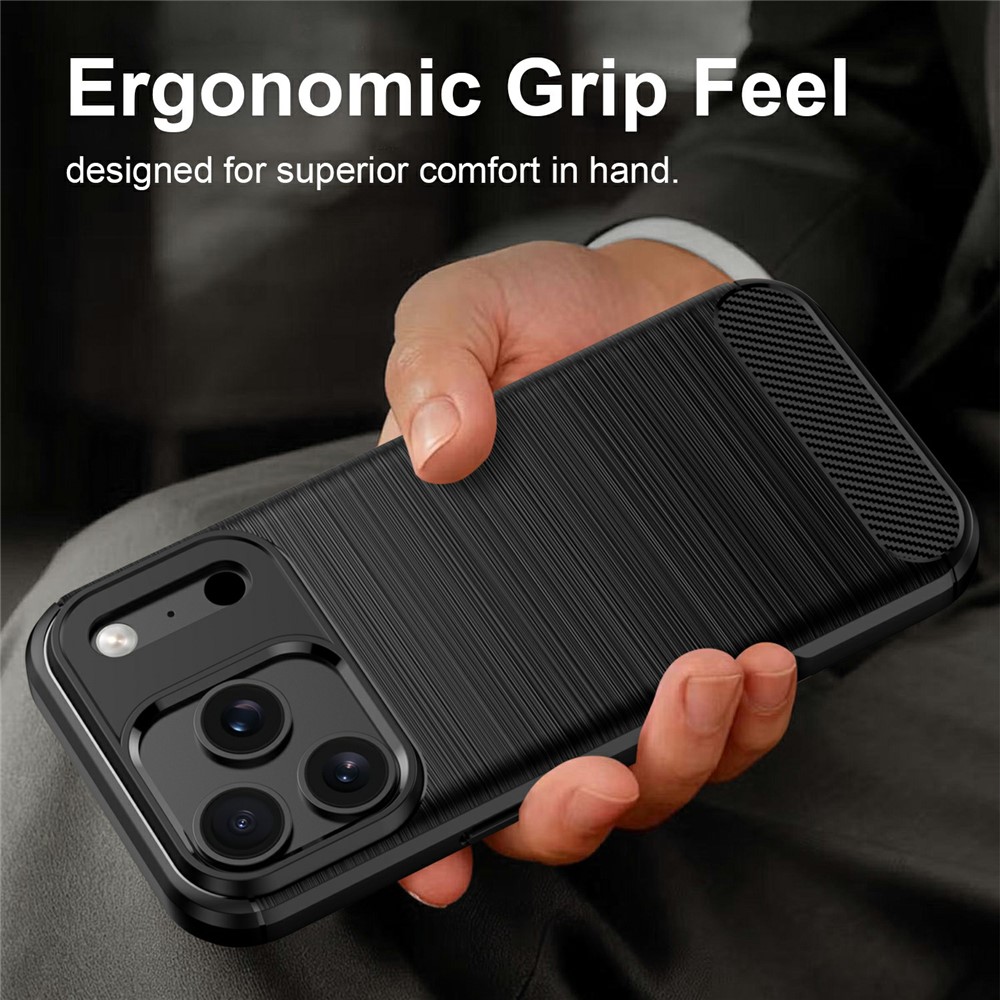  iPhone 18 Pro Max/17 Pro Max Skal Kolfiber Textur Svart
