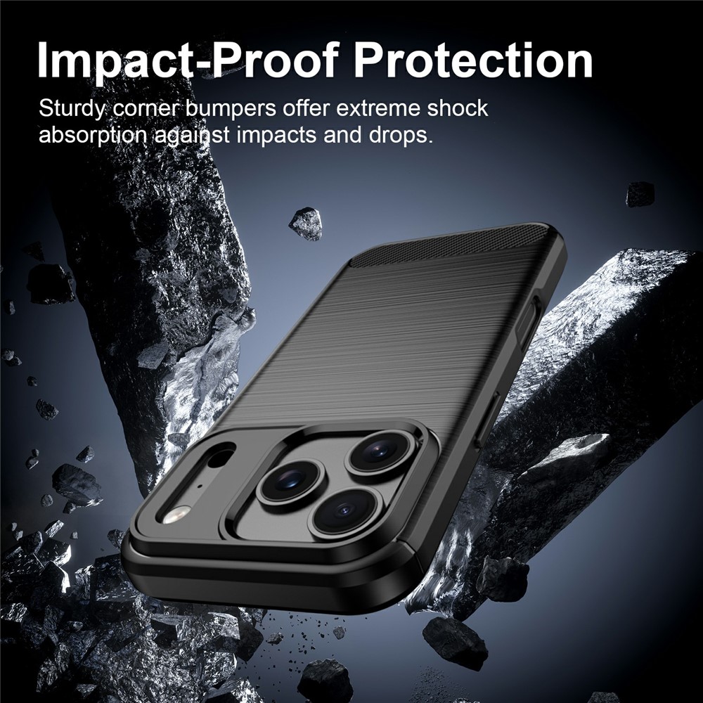  iPhone 18 Pro Max/17 Pro Max Skal Kolfiber Textur Svart
