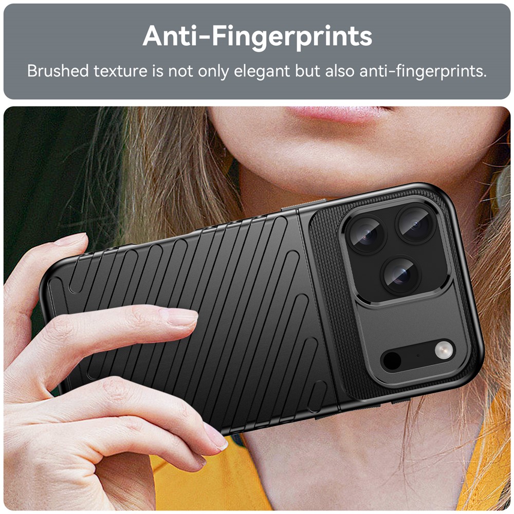 iPhone 18 Pro Max/17 Pro Max TPU Skal Vävt Mönster Svart