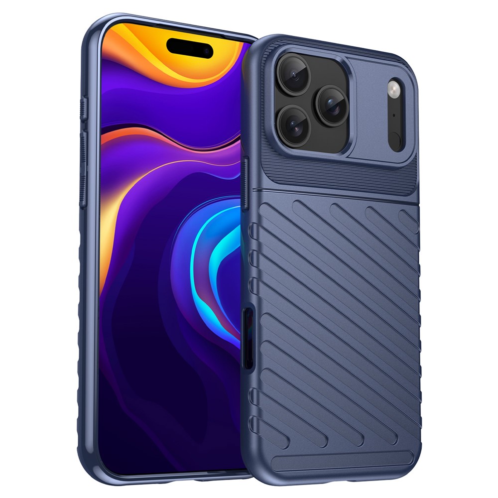  iPhone 18 Pro Max/17 Pro Max TPU Skal Vävt Mönster Blå