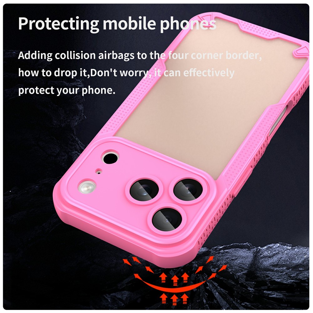  iPhone 18 Pro Max/17 Pro Max Skal Frostat Transparent/Rosa