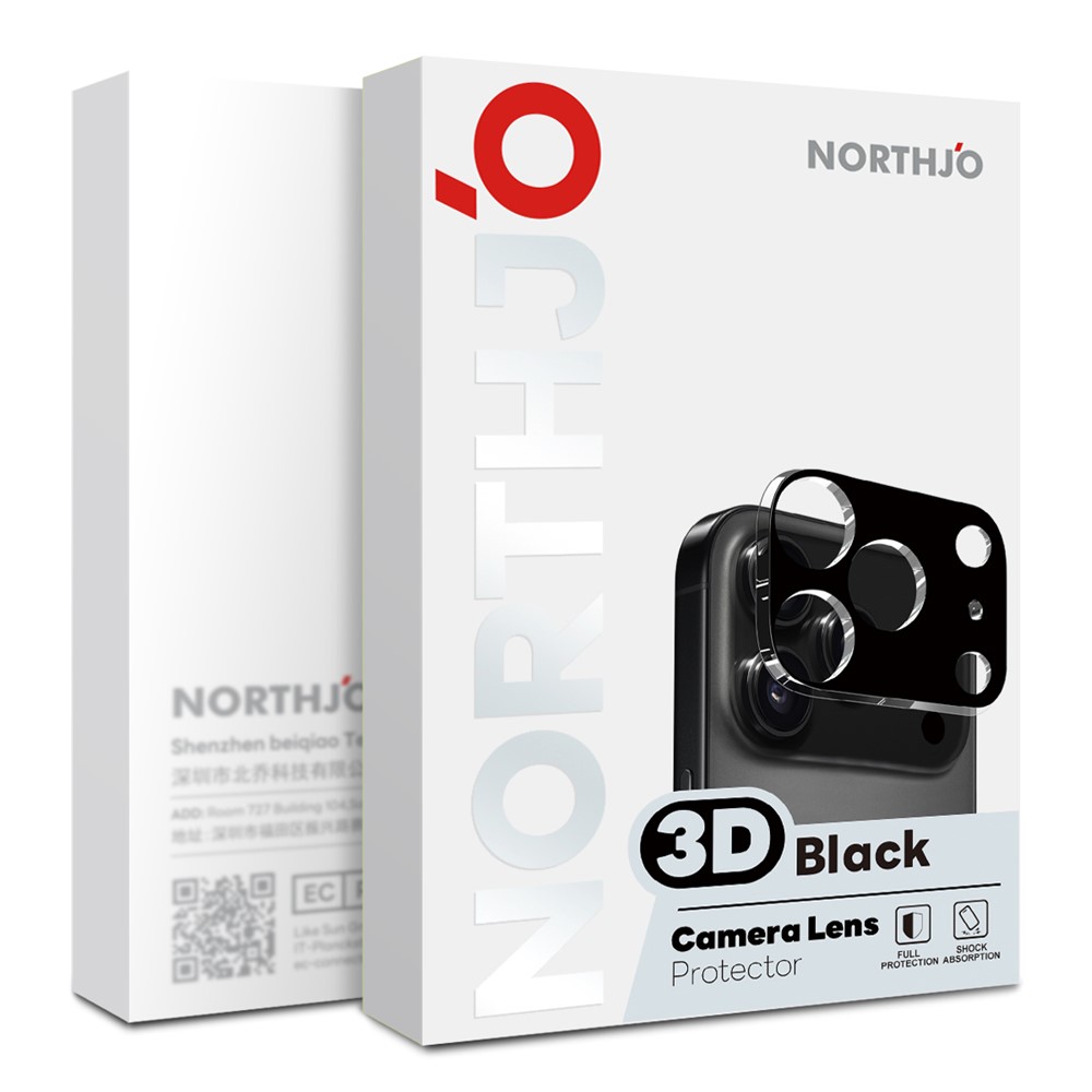 NORTHJO NORTHJO iPhone 18 Pro Max 2-PACK Linsskydd Svart