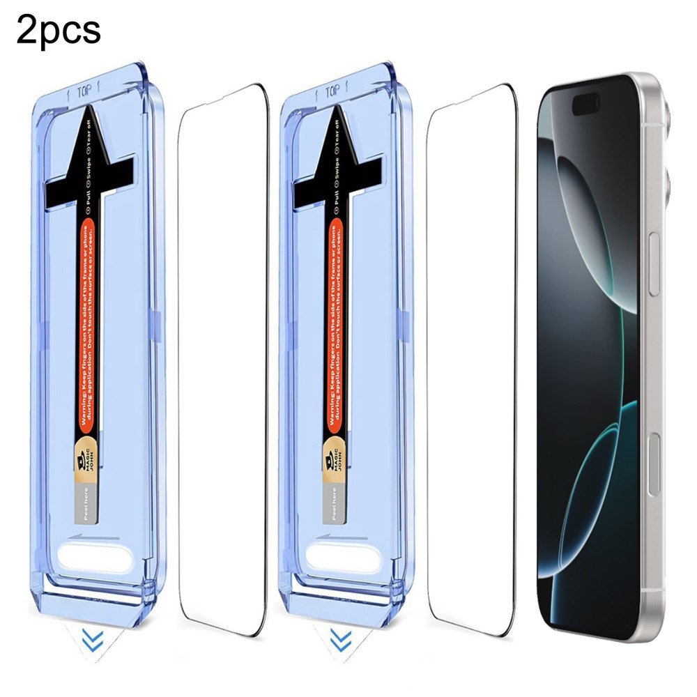  iPhone 16 Pro Max 2-PACK Skärmskydd Heltäckande Härdat Glas