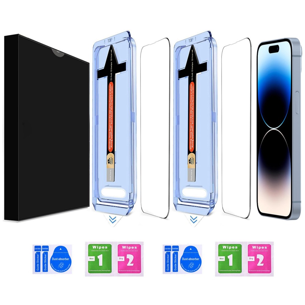  iPhone 14 Pro Max 2-PACK Skärmskydd Heltäckande Härdat Glas