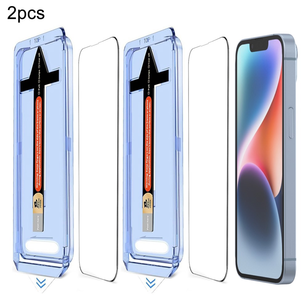  iPhone 14 Plus/13 Pro Max 2-PACK Skärmskydd Heltäckande Härdat Glas