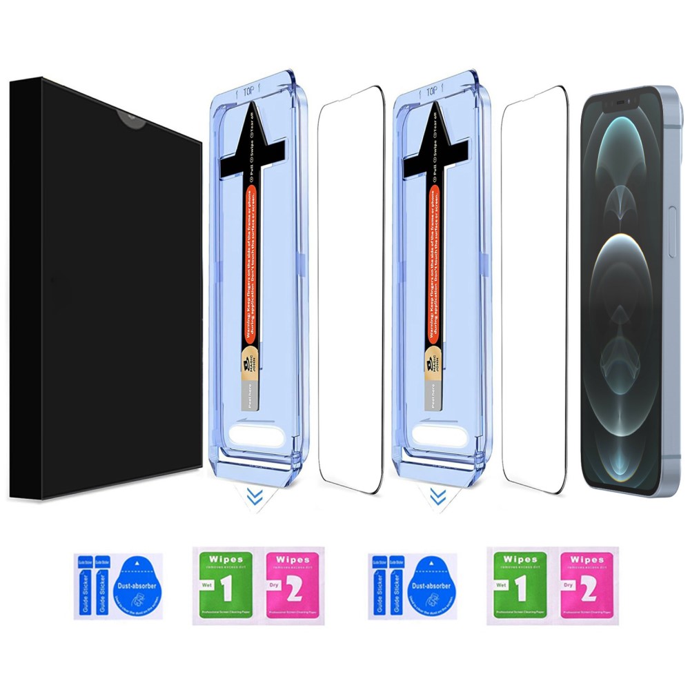  iPhone 12 Pro Max 2-PACK Skärmskydd Heltäckande Härdat Glas