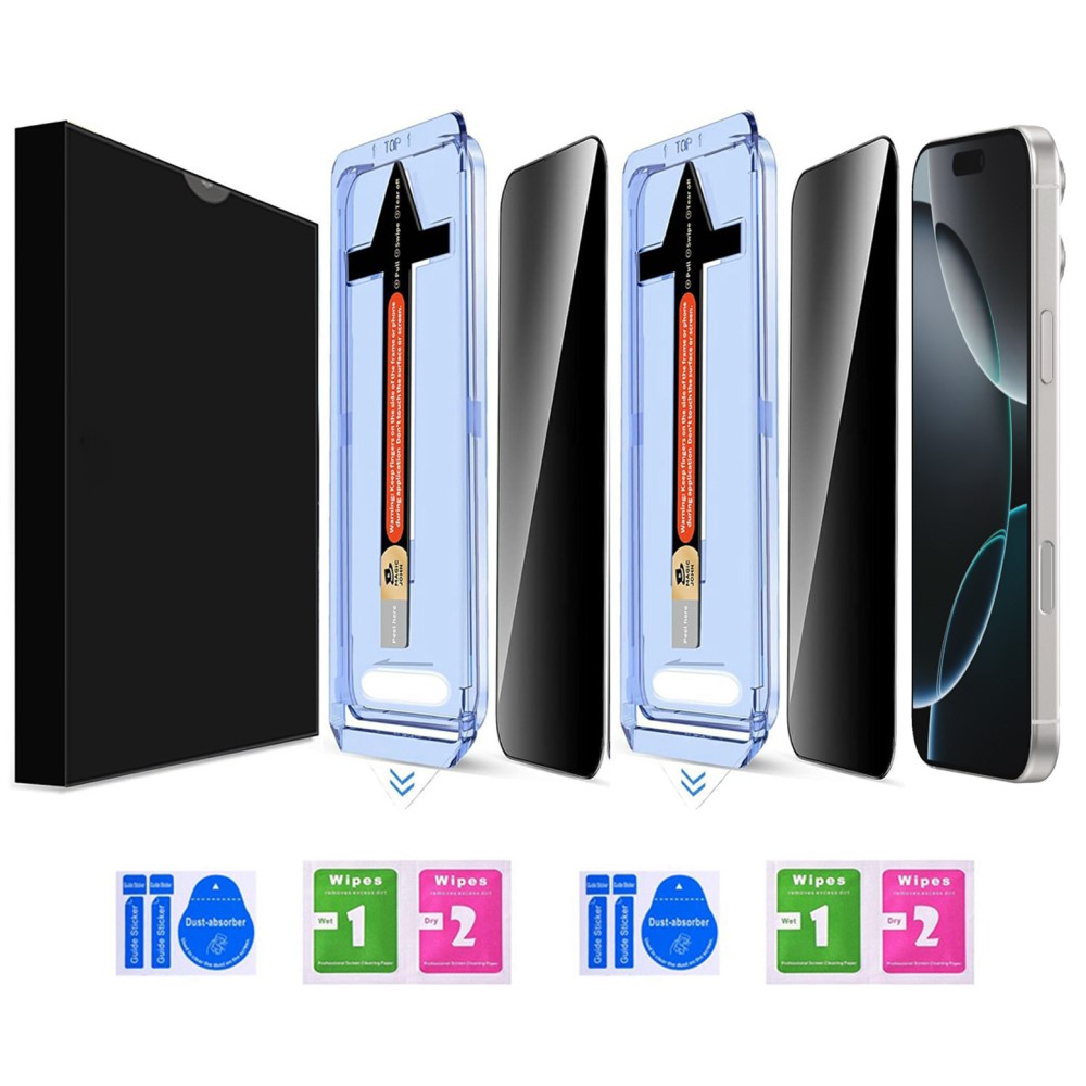  iPhone 16 Pro Max 2-PACK Skärmskydd Härdat Glas Privacy