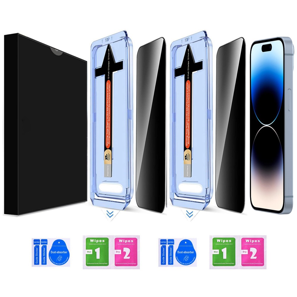  iPhone 14 Pro Max 2-PACK Skärmskydd Härdat Glas Privacy