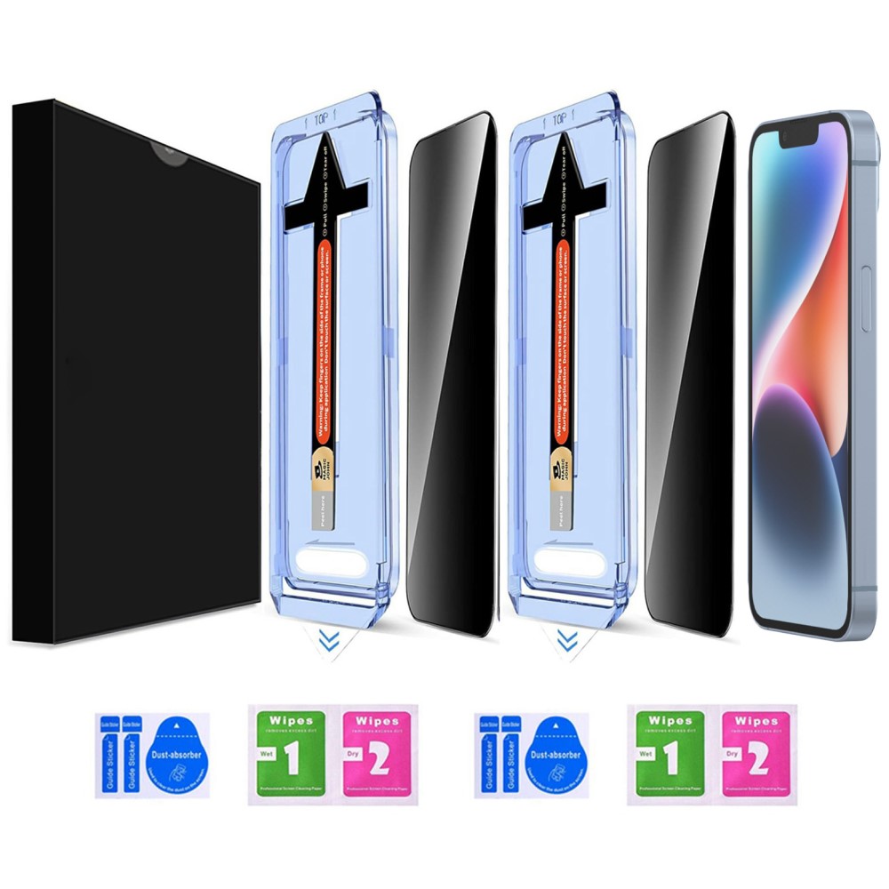  iPhone 14 Plus/13 Pro Max 2-PACK Skärmskydd Härdat Glas Privacy